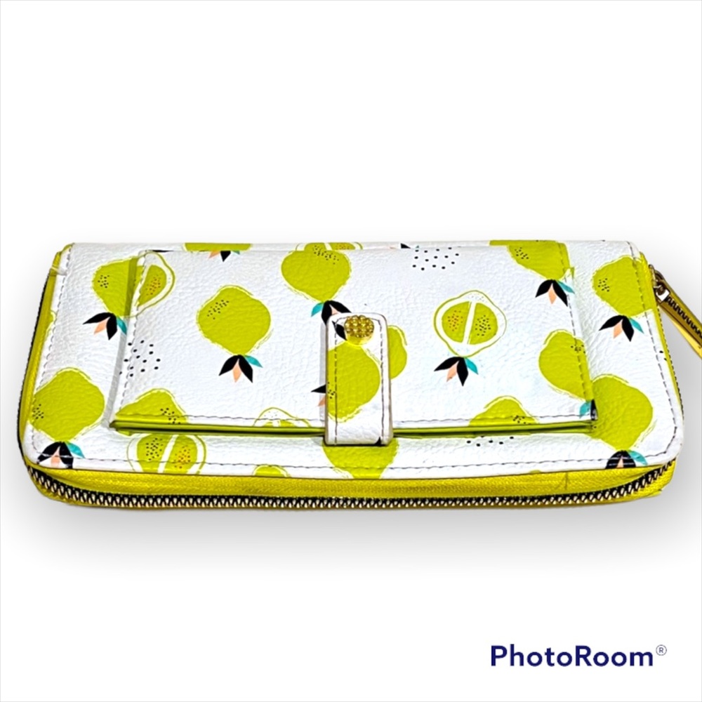 Vegan leather Lime print wallet, unbranded